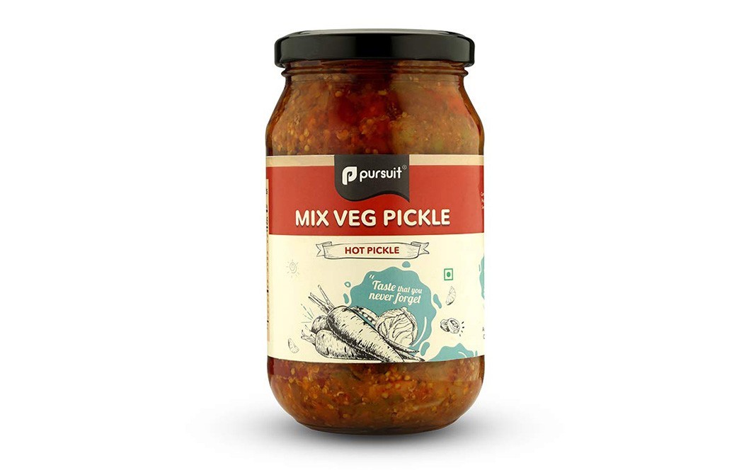 Pursuit Mix Veg Pickle (Hot Pickle)   Glass Jar  400 grams